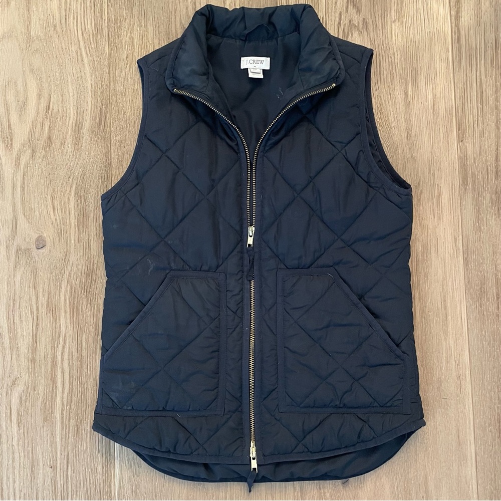 J. Crew Black Quilted Vest